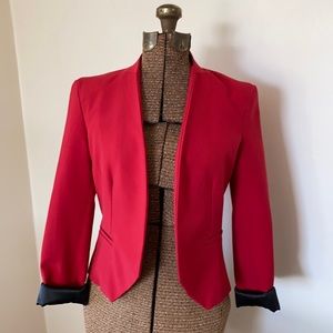 Sparkle & Fade Cherry Red 3/4 Sleeve Blazer